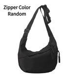 Classy Large Capacity TPU Single Shoulder Bag with Silt Pocket - Black