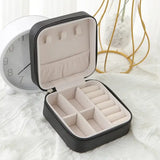 Single Layer Leather Jewelry Box 10cm Travel Jewelry Packaging - Black