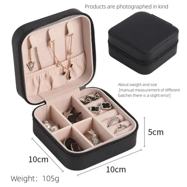 Single Layer Leather Jewelry Box 10cm Travel Jewelry Packaging