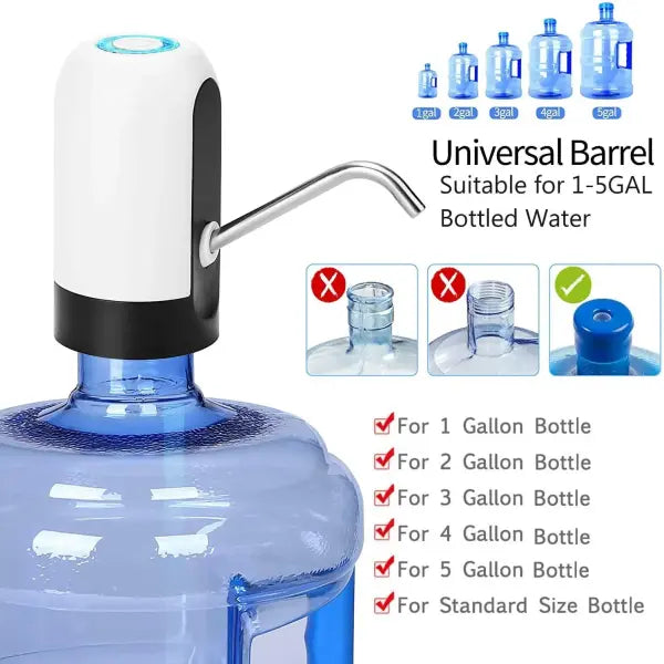Water Bottle Pump USB Charging Plastic Auto Switch Hydration Tool