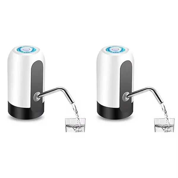 Water Bottle Pump USB Charging Plastic Auto Switch Hydration Tool - 2 pcs White