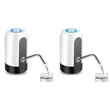 Water Bottle Pump USB Charging Plastic Auto Switch Hydration Tool - 2 pcs White