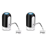Water Bottle Pump USB Charging Plastic Auto Switch Hydration Tool - 2 pcs Black