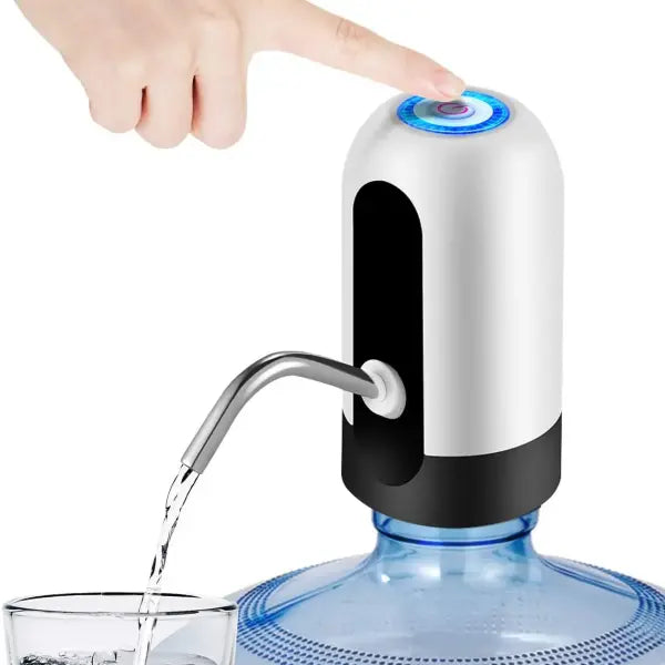 Water Bottle Pump USB Charging Plastic Auto Switch Hydration Tool - white