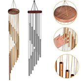 12-Tube Aluminum Wind Chimes – Silver Bell Outdoor & Home Decor - Sliver-red wood