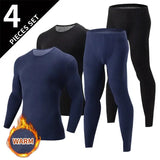 Men’s Polyester Spandex Knit Long Johns - 4pcs-zqhei / US-S (AsianL)