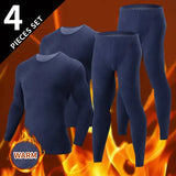 Men’s Polyester Spandex Knit Long Johns - 4pcs-zq / US-M (AsianXL)