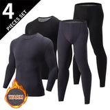 Men’s Polyester Spandex Knit Long Johns - 4pcs-huihei / US-L (AsianXXL)