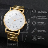 4PCS Fashion Arabic Dial Women’s Quartz Watch and Bracelet Set
