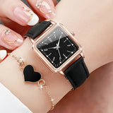 Fashion Minimalist Watch Luxury with Arabic Numeral Markers - black