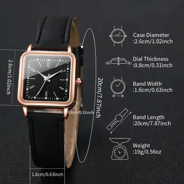 Fashion Minimalist Watch Luxury with Arabic Numeral Markers - black