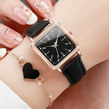Fashion Minimalist Watch Luxury with Arabic Numeral Markers - black