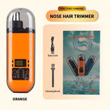2 In 1 Electric Portable Ear And Nose Hair Trimmer Clipper 2024 Professional Painless Portable Eyebrow For Men - orange