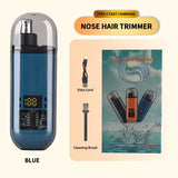 2 In 1 Electric Portable Ear And Nose Hair Trimmer Clipper 2024 Professional Painless Portable Eyebrow For Men - Green