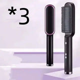 2 In 1 Hair Straightener Hot Comb with Negative Ion Technology - 2pcs A Black / US / With box - Hair Straightener
