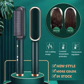 2 In 1 Hair Straightener Hot Comb with Negative Ion Technology - 2pcs A Black / US / With box - Hair Straightener