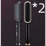2 In 1 Hair Straightener Hot Comb with Negative Ion Technology - 2pcs A Black / US / With box - Hair Straightener