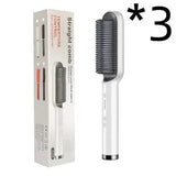 2 In 1 Hair Straightener Hot Comb with Negative Ion Technology - 2pcs A Black / US / With box - Hair Straightener