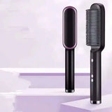 2 In 1 Hair Straightener Hot Comb with Negative Ion Technology - 2pcs A Black / US / With box - Hair Straightener
