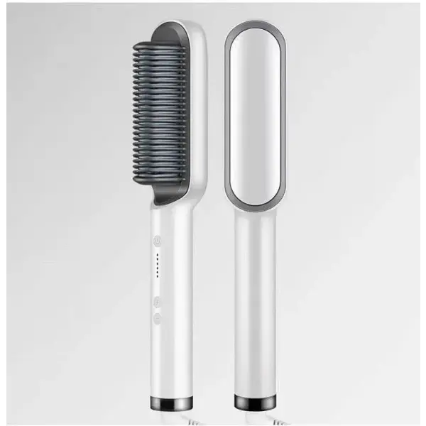 2 In 1 Hair Straightener Hot Comb with Negative Ion Technology - 2pcs A Black / US / With box - Hair Straightener