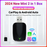 2-in-1 Wired to Wireless CarPlay & Android Auto Adapter – 5GHz Fast - Himpall