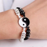 Tai Chi Bracelet Jewelry Set Couple Black White Zinc Alloy Daily Wear - Imitation Rhodium Plated