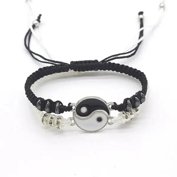 Tai Chi Bracelet Jewelry Set Couple Black White Zinc Alloy Daily Wear - Imitation Rhodium Plated