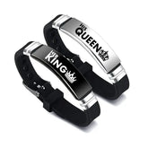 His Queen Her King Couple Bracelet Stainless Steel Set