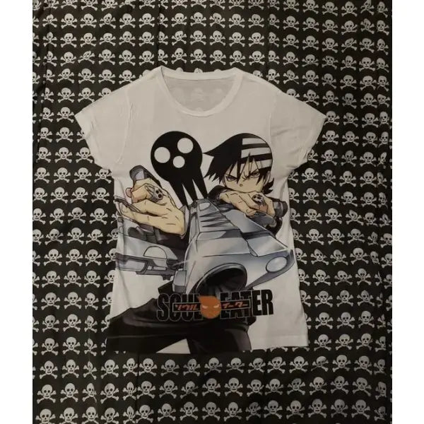 Women’s 2000s Gothic Y2K Crop Top – Kawaii Grunge Baby Tee Vintage Graphic T-Shirt - WHITE / S
