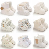 2022 Baby Autumn Winter Boots Baby Girl Boys Winter Warm Shoes Solid Fashion Toddler Fuzzy Balls First Walkers Kid