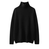 Emperoe Goat Cashmere Turtleneck Sweater Loose Fit - black / M / CHINA