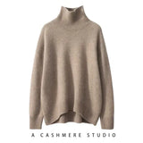 Emperoe Goat Cashmere Turtleneck Sweater Loose Fit