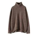 2024 Autumn and Winter New Thick Cashmere Sweater Women High Neck Pullover Sweater Warm Loose Knitted Base Sweater