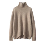 2024 Autumn and Winter New Thick Cashmere Sweater Women High Neck Pullover Sweater Warm Loose Knitted Base Sweater