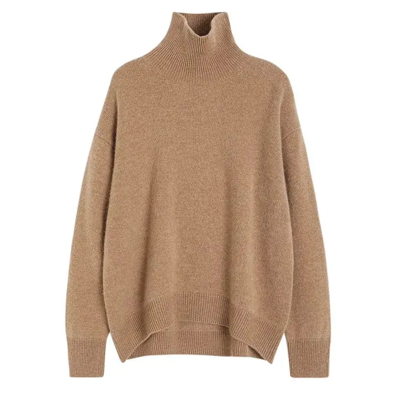 Emperoe Goat Cashmere Turtleneck Sweater Loose Fit - Golden camel / XXXL / CHINA
