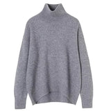 Emperoe Goat Cashmere Turtleneck Sweater Loose Fit - grey / M / CHINA