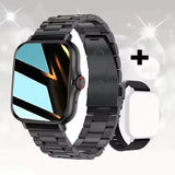 COTAUL C26 Smart Watch with Heart Rate and Silica Gel Band - add black steel
