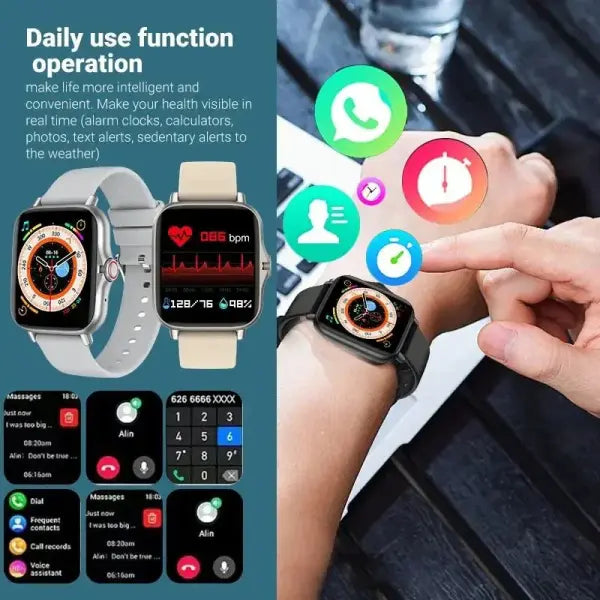 COTAUL C26 Smart Watch with Heart Rate and Silica Gel Band