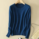 2025 Autumn Winter Sweater Women Long Sleeve O-neck Knit Tops Solid Slim Fit Bottoming Shirt Korean Fashion Pullovers