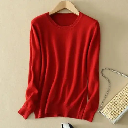 2025 Autumn Winter Sweater Women Long Sleeve O-neck Knit Tops Solid Slim Fit Bottoming Shirt Korean Fashion Pullovers