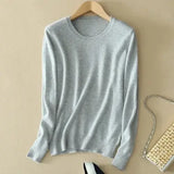Women’s Autumn Winter Knit Sweater - Light Grey / XXXL (72-75)kg