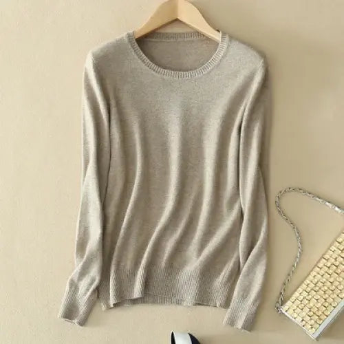 Women’s Autumn Winter Knit Sweater - Camel / XXXL (72-75)kg