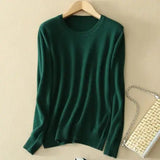 Women’s Autumn Winter Knit Sweater - Dark Green / XXXL (72-75)kg
