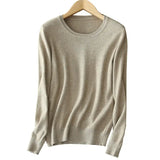 2025 Autumn Winter Sweater Women Long Sleeve O-neck Knit Tops Solid Slim Fit Bottoming Shirt Korean Fashion Pullovers