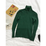 2025 Autumn Winter Thick Sweater Women Knitted Ribbed Pullover Sweater Long Sleeve Turtleneck Slim Jumper Soft Warm