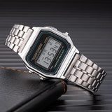 Tinuora Men Sports Waterproof Digital Watches with Bracelet Clasp - 212 Silver