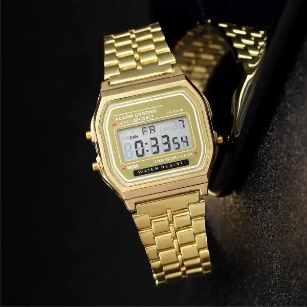 Tinuora Men Sports Waterproof Digital Watches with Bracelet Clasp - 212 Gold