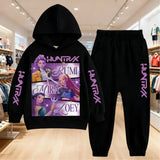 Kpop Demon Hunters Kids Hoodie Set with Pants for Boys and Girls - Black1 / 150