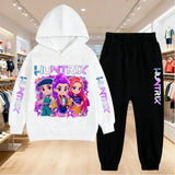 Kpop Demon Hunters Kids Hoodie Set with Pants for Boys and Girls - White / 160