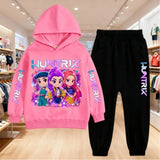 2025 KPop Demon Hunters Kids Hoodie Set Boys Teen Girls Hoody Sweatshirts With Pants Tracksuit Children’s Autumn